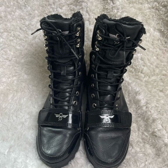 Creative Recreation Dio leather lace up combat boots rubber soles SZ8 - Picture 1 of 13
